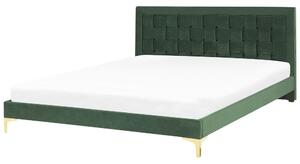 Manželská posteľ 180 cm LIMO (polyester) (tmavozelená) (s roštom). Vlastná spoľahlivá doprava až k Vám domov. 1022884