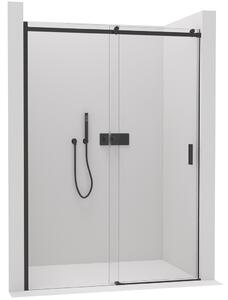 CERANO - Sprchové posuvné dvere Santoro L/P - čierna matná, transparentné sklo - 100x195 cm