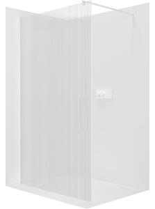 CERANO - Sprchová zástena Walk-in Onyx Round L/P - 8 mm - okrúhla vzpera - matná biela, ryhované sklo - 50x200 cm