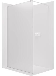 CERANO - Sprchová zástena Walk-in Onyx Round L/P - 8 mm - okrúhla vzpera - matná biela, mliečne sklo - 40x200 cm