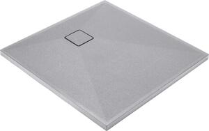 Deante Correo, štvorcová granitová sprchová vanička 90x90x3,5 cm, šedá, KQR_S41B