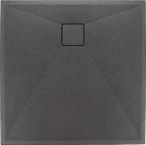 Deante Correo, štvorcová granitová sprchová vanička 90x90x3,5 cm, antracitová-titanium, KQR_T41B