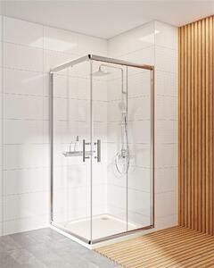 Deante Jasmin Plus, štvorcový sprchový kút s posuvnými dverami 80x80 cm, výška 190cm, 5mm číre sklo s ActiveCover, chrómový profil, KTJ_042P