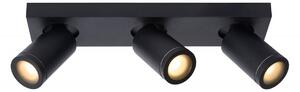 Lucide 09930/15/30 stropné bodové svietidlo 3x5W | LED GU10 | 3x320lm | 2200K / 3000K | IP44 - žiarovka je súčasťou balenia, čierna, nastaviteľné, stmievateľné, CCT