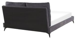 Manželská posteľ 160 cm MELIA (polyester) (tmavosivá) (s roštom). Vlastná spoľahlivá doprava až k Vám domov. 1023471