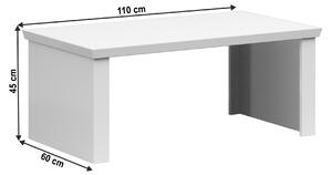 KONDELA Konferenčný stolík, 110cm, biela, ARYAN