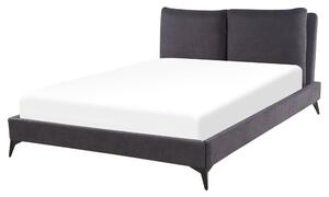 Manželská posteľ 160 cm MELIA (polyester) (tmavosivá) (s roštom). Vlastná spoľahlivá doprava až k Vám domov. 1023471