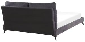 Manželská posteľ 180 cm MELIA (polyester) (tmavosivá) (s roštom). Vlastná spoľahlivá doprava až k Vám domov. 1023473