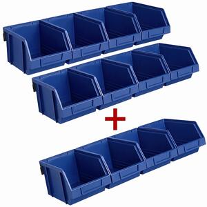 Súprava lišty s boxami 2+1 ZADARMO, veľké boxy, modrá
