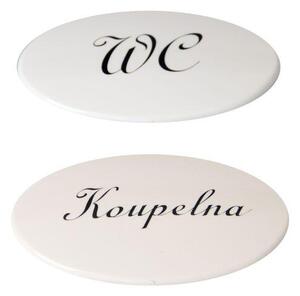 Štítok WC + KÚPEĽŇA PH WHITE set 2ks