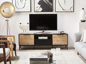 TV stolík/skrinka ALERK (čierna + svetlé drevo). Vlastná spoľahlivá doprava až k Vám domov. 1023580