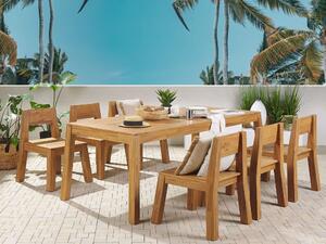 Set záhradného nábytku LIVIGNO (svetlé drevo) (so stoličkami) (pre 6 osôb). Vlastná spoľahlivá doprava až k Vám domov. 1026906