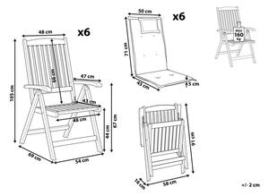 Set 6 ks záhradných stoličiek Amati (tmavé drevo + krémová). Vlastná spoľahlivá doprava až k Vám domov. 1077471