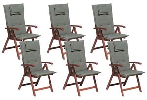 Set 6 ks. záhradných stoličiek TRATORIA (tmavočervená + sivá). Vlastná spoľahlivá doprava až k Vám domov. 1026937