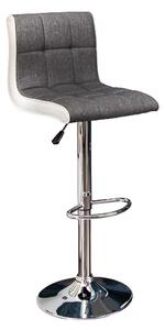 Barová stolička MADENA 90-115 CM - sivá, biela