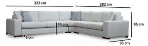Dizajnová rohová sedačka Bellona 322 cm béžová - pravá