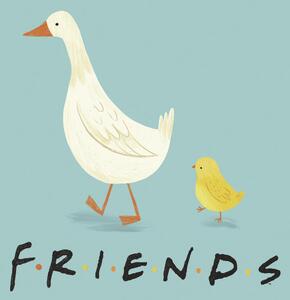 Umelecká tlač Friends - Chick and duck