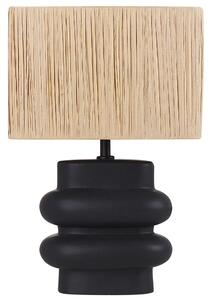 Stolná lampa čierny keramický podstavec papierové tienidlo osvetlenie do interiéru minimalistický dizajn