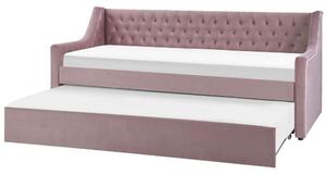 Rozkladacia posteľ 90x200 cm Maisha (ružová). Vlastná spoľahlivá doprava až k Vám domov. 1035496