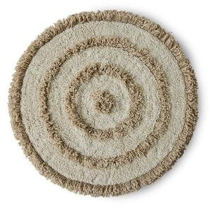 Béžová okrúhla bavlnená kúpeľňová predložka Bath mat - Ø 80 cm - HKLIVING