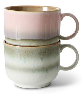 Set 2ks hrnček na čaj 70s Lush Tea - 14 * 10 * 8cm / 425 ml - HKLIVING