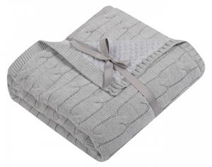 DuetBaby obojtranná deka pletená/Soft sivá