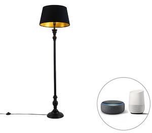 Inteligentná stojaca lampa s tienidlom 45 cm čierna vrátane Wifi A60 - Classico