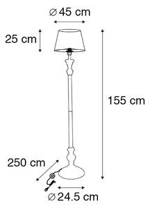 Inteligentná stojaca lampa s tienidlom 45 cm čierna vrátane Wifi A60 - Classico
