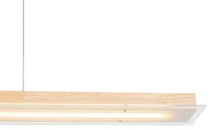 Vidiecke závesné svietidlo drevené vrátane LED s dotykovým stmievačom - Platinum