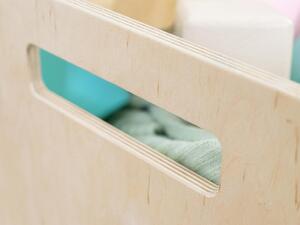 Benlemi Úložný drevený box BOKS do regálu s obdĺžnikovým úchytom Zvoľte farbu: Biela