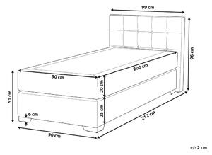 Jednolôžková posteľ Boxspring 90 cm ADIR (s matracom) (sivá). Vlastná spoľahlivá doprava až k Vám domov. 1007073