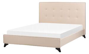 Manželská posteľ 140 cm AMBRE (s roštom) (béžová). Vlastná spoľahlivá doprava až k Vám domov. 1007084