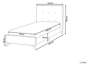 Jednolôžková posteľ 90 cm AMBRE (s roštom) (čierna). Vlastná spoľahlivá doprava až k Vám domov. 1007086