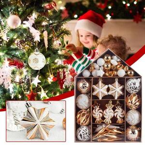 Tutumi, vianočné ozdoby na stromček 73ks sysd1688-184, biela-zlatá, CHR-05009