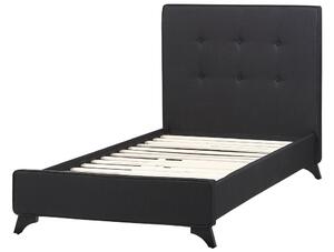 Jednolôžková posteľ 90 cm AMBRE (s roštom) (čierna). Vlastná spoľahlivá doprava až k Vám domov. 1007086
