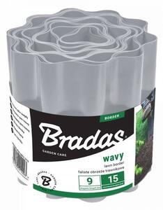 Bradas Plastový obrubník vlnitý 10cm x 9m Light Grey