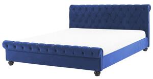 Manželská vodná posteľ 160 cm Alexandrine (modrá) (s roštom a matracom). Vlastná spoľahlivá doprava až k Vám domov. 1077775