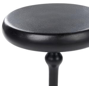 Odkladací stolík čierny kovový okrúhly geometrický tvar príručný stolík