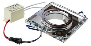 BERGE Podhľadové bodové svietidlo BRG70446 nevýklopné - štvorec zrkadlo + svietiaca LED pásik 3W neutrálna biela