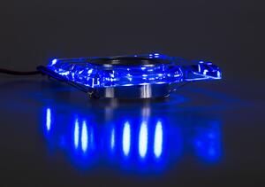 BERGE Podhľadové bodové svietidlo BRG71025 nevýklopné - GU10 - štvorec + svietiaca LED pásik 3W modrá