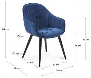 FABIA VELVET stolička Modrá