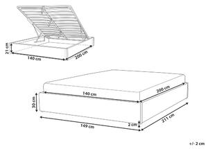 Manželská posteľ 140 cm DIJON (s roštom a úl. priestorom) (sivá). Vlastná spoľahlivá doprava až k Vám domov. 1007233
