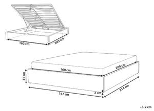 Manželská posteľ 160 cm DIJON (s roštom a úl. priestorom) (sivá). Vlastná spoľahlivá doprava až k Vám domov. 1007234