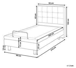 Jednolôžková posteľ 90 cm DUCHE (sivá). Vlastná spoľahlivá doprava až k Vám domov. 1007250