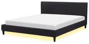 Manželská posteľ 180 cm FUTTI (s roštom a LED osvetlením) (čierna). Vlastná spoľahlivá doprava až k Vám domov. 1007255