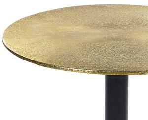 Odkladací stolík zlatá stolová doska čierny kovový okrúhly geometrický tvar moderný príručný stolík