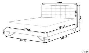 Manželská posteľ 160 cm LANEL (s roštom) (sivá). Vlastná spoľahlivá doprava až k Vám domov. 1007300