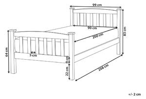 Jednolôžková posteľ 90 cm GERNE (s roštom) (biela). Vlastná spoľahlivá doprava až k Vám domov. 1007294