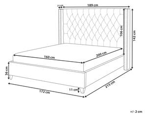 Manželská posteľ 160 cm LUBECK (s roštom) (béžová). Vlastná spoľahlivá doprava až k Vám domov. 1007322