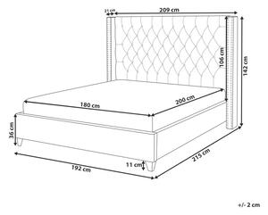 Manželská posteľ 180 cm LUBECK (s roštom) (béžová). Vlastná spoľahlivá doprava až k Vám domov. 1007323